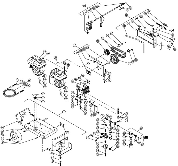 MITM CW-3504-3MGV pressure washer parts and manual